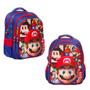 Imagem de Bolsa Escolar Infantil Super Mario Costas Led Pisca Pisca