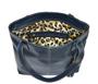 Imagem de Bolsa Feminina Azul Shopbag Grande Tiracolo Ombro em Couro Metais Dourados Bolsas Femininas Madamix