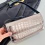 Imagem de Bolsa Feminina Baguete de Ombro Tiracolo Elegante Metalizada Croco