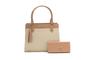 Imagem de Bolsa Feminina Bicolor Com Carteira Santorini Handbag Tricê Nude/Creme