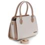 Imagem de Bolsa Feminina bicolor mais carteira Metalassê, com alça transversal Santorini Handbag Nude/Creme