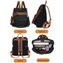 Imagem de Bolsa Feminina Casual Alça Transversal Mochila Anti Furto Reforçada Espaçosa Impermeavel Forrada Espaçosa Costa Ajustáve