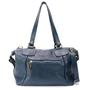 Imagem de Bolsa Feminina Couro Legitimo Bowling Média Azul Marinho Metais Dourados Road Seven