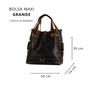 Imagem de Bolsa Feminina Estilo Saco Grande Luxo Casual Moderna Maxi Ombro eTransversal Detalhes Dourados