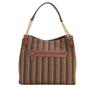 Imagem de Bolsa feminina hobo canvas listrado chenson 82718 café