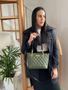 Imagem de Bolsa feminina monica sanches 3882 canguru verde militar esponja / line preto