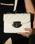 Imagem de Bolsa feminina pequena de couro pirarucu Off white Adriana