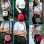 Imagem de Bolsa feminina transversal  redonda com porta moeda