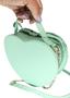 Imagem de Bolsa feminina transversal tiracolo porta celular coração luxo verde renda delicada