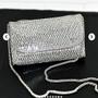 Imagem de Bolsa Festa Clutch Glam Formato De Carteira Com Strass Prata