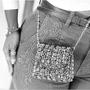 Imagem de Bolsa Festa Clutch Mini Com Strass Na Cor Prata Com Alça