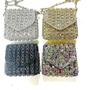 Imagem de Bolsa Festa Clutch Mini Com Strass Na Cor Prata Com Alça