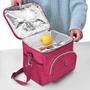 Imagem de Bolsa Lancheira Feminina Refeições Moderna Organizador Viagem Lanches Alça Regulável Luxo Bolsos com Zíperes Marrom Top