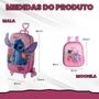 Imagem de Bolsa Mala Mochila e Lancheira com 3 Rodinhas e Relevo 3D 