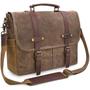 Imagem de Bolsa Messenger NEWHEY Impermeável de Couro Vintage 15,6"