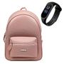 Imagem de Bolsa Mochila Escolar Feminina Faculdade Rosa + Relógio Led Digital Sport