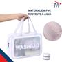 Imagem de Bolsa Nécessaire Impermeável Washbag Branco Com Escova Dente