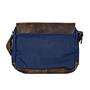 Imagem de Bolsa Pasta Executiva Tiracolo Lona e Couro Bovino Para Notebook Bayside Brown & Blue Marrom e Azul 