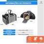 Imagem de Bolsa Pet Expansivel Transporte Viagem Cinza + 2 Comedouros