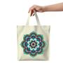 Imagem de Bolsa Sacola Ecobag Algodao Estampa Mandala Azul Moderna Alça Resistente