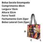 Imagem de Bolsa Sacola Grande Feminina Estampada Com Bolso Lateral CM SHOES