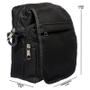 Imagem de Bolsa Shoulder Bag Nylon Preta Tira Colo Transversal Masculina Feminina