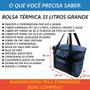 Imagem de Bolsa Térmica Cooler 33 Litros Grande Para Cerveja Bebida Latinha Garrafa Camping Praia Viagem Lanche Marmita Freezer