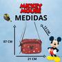 Imagem de Bolsa Transversal Feminina Disney Mickey Minnie Mouse Reforçada Carteira Porta Celular Luxcel 