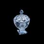 Imagem de Bomboniere 18 cm de cristal azul com pé e tampa Diamant Wolff - 26060