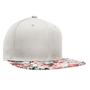 Imagem de Boné Bombeta Aba Reta Unissex Masculino Feminino Cinza Floral Snapback 6 gomos Aberto