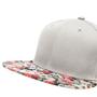 Imagem de Boné Bombeta Aba Reta Unissex Masculino Feminino Cinza Floral Snapback 6 gomos Aberto