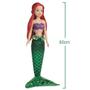 Imagem de Boneca Ariel Princesa Disney Pequena Sereia Articulada 82Cm