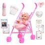 Imagem de Boneca Baby Reborn Menina Completa Carrinho Infantil Itens