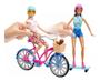 Imagem de Boneca Barbie Fashion Loira Morena Bike Skate Mattel Coleção