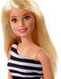 Imagem de Boneca Barbie Fashion Loira Vestido Listrado Preto Branco (11716)