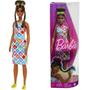 Imagem de Boneca Barbie Fashionistas 210 Cabelo Coque Vestido Crochê Mattel