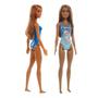 Imagem de Boneca Barbie Moda Praia Negra Maio Azul Piscina Verão - Mattel