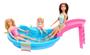 Imagem de Boneca Barbie Na Piscina Com Acessórios Morena Maiô Verde - Mattel