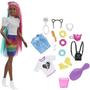 Imagem de Boneca Barbie Negra Cabelo Arco Iris Leopardo 30cm - Mattel