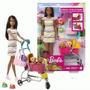 Imagem de Boneca Barbie Negra Passeio Com Cachorrinhos Ghv93 - Mattel