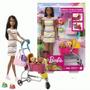 Imagem de Boneca Barbie Negra Passeio Com Carrinho De Cachorrinho GHV93 - Mattel