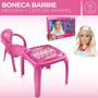 Imagem de Boneca Barbie Pentear Acessorios + Mesa Mesinha + 1 Cadeira Infantil Beauty