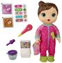 Imagem de Boneca Bebê Baby Alive Menina Morena  Aprendendo A Cuidar Doente Dodói  Roupa Pijama Rosa Dinossauro  Acompanha Acessórios Hasbro