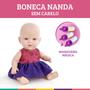 Imagem de Boneca Bebê Nanda Vinil Sem Cabelo + Mamadeira Pupee