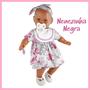 Imagem de Boneca Bebe Nenezinho Negra Estrela Vestido Rosa 44cm