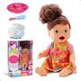 Imagem de Boneca Bebe Reborn de Silicone Morena Papinha Fraldinha Faz Caquinha Brinquedo Menina