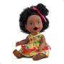 Imagem de Boneca Bebe Reborn de Silicone Negra Cacheada My Little Come Papinha Suja Fraldinha Brinquedo Menina