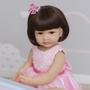 Imagem de boneca bebe reborn menina de silicone vinil realista 55cm super realista