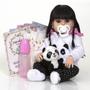 Imagem de Boneca Bebê Reborn Menina Realista Panda e Vários Acessórios