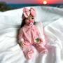 Imagem de Boneca Bebê Reborn Menina Silicone Cabelo Comprido 45 Cm